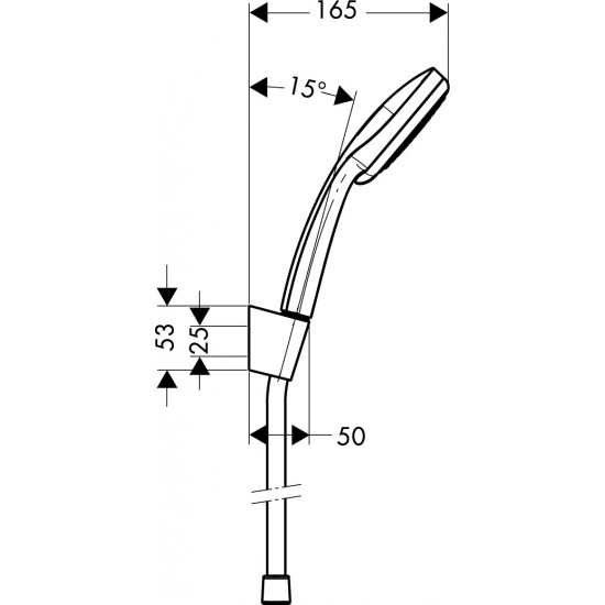 Rokas dušas komplekts Croma 100 Vario Porter`S, 1600 mm, hroms