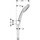 Rokas dušas komplekts Croma 100 Vario Porter`S, 1600 mm, hroms