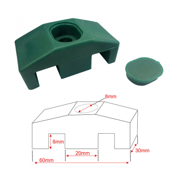 2D 6/5/6 paneļa stiprinājums 60*30/Ø8 RAL6005 1 GB