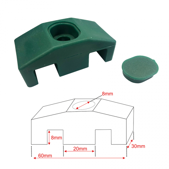 2D 6/5/6 paneļa stiprinājums 60*30/Ø8 RAL6005 1 GB