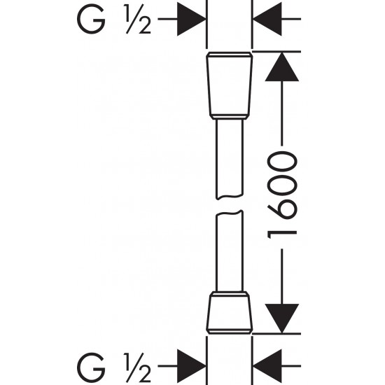 Dušas vads Isiflex,1600 mm, hroms