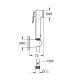 Bidettas komplekts Trigger Spray 30 I, ar vadu 1250 mm, hroms