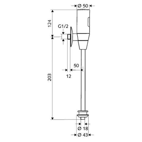 Pisuāra dozators Schelltronic, infra-red, 9V, hroms