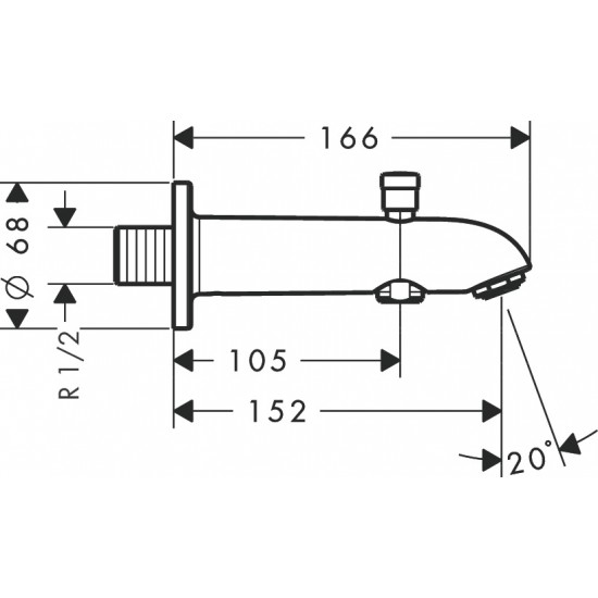 Iztece ar pārslēdzēju Talis S, 152 mm, hroms