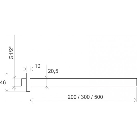 Dušas galvas turētājs no griestiem 703.00, 200 mm, hroms