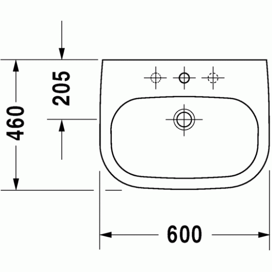 Izlietne D-Code, 600x460 mm, balta