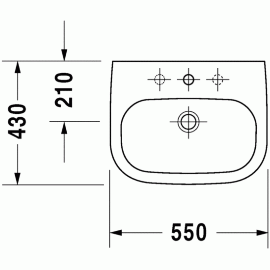 Izlietne D-Code, 550x430 mm, balta