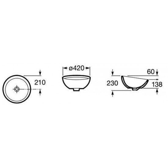 Izlietne Bol, d=420 mm, uz virsmas, balta