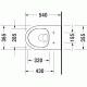 Pods ar SC vāku DuraStyle Basic Rimless, stiprināms pie sienas, 365x540 mm, balts