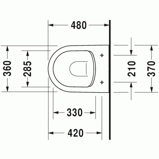 Pods ME by Starck Compact Rimless, stiprināms pie sienas, 370x480 mm, Durafix, balts WG