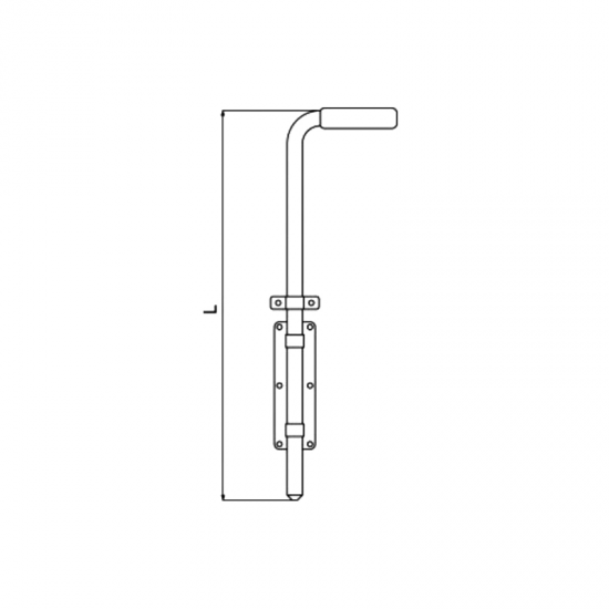 Vārtu aizbīdnis, pieskrūvējams 420mm