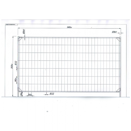 Mobilais žogs PROMO CP 262*100/3.3/2.3, Ø38/25/1mm ar stiprinātiem stūriem H2.0m; L3.5m; V2.3/H3.3mm