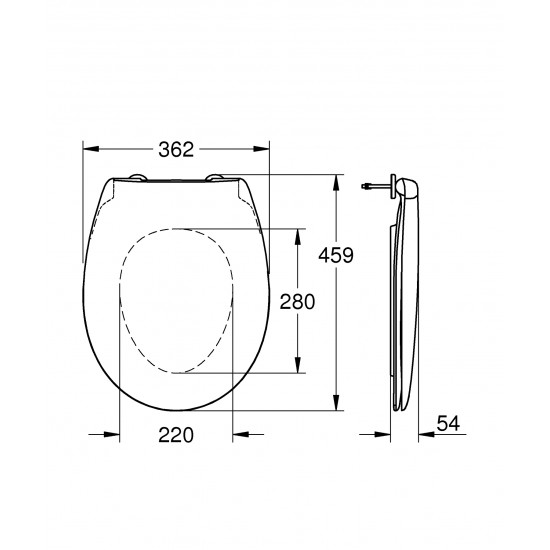 Poda sēdriņķis ar vāku BauCeramic, QR/SC, balts