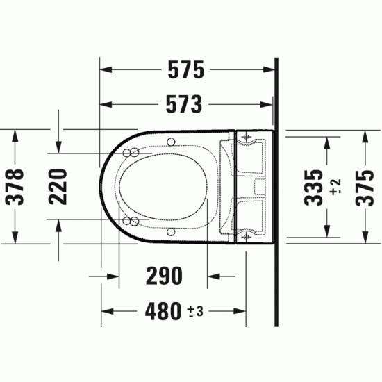 Pods ar vāku Starck f Lite Compact Rimless SensoWash, stiprināms pie sienas, 378x575 mm, balts HG