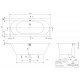 Vanna Oberon 2.0 Duo, 1700x750 mm, ar kājām un sifonu, balta Quaryl®