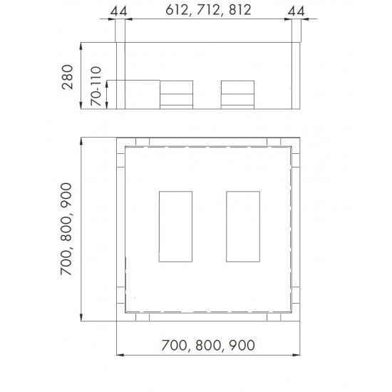 Dušas paliktņa poresta Sofia 700-900x700-900 mm