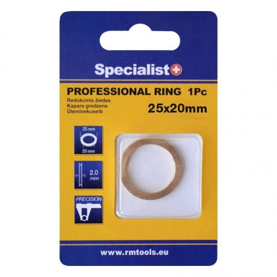 SPECIALIST+ redukcijas gredzens, PRO, 25.4 x 20 x 2 mm