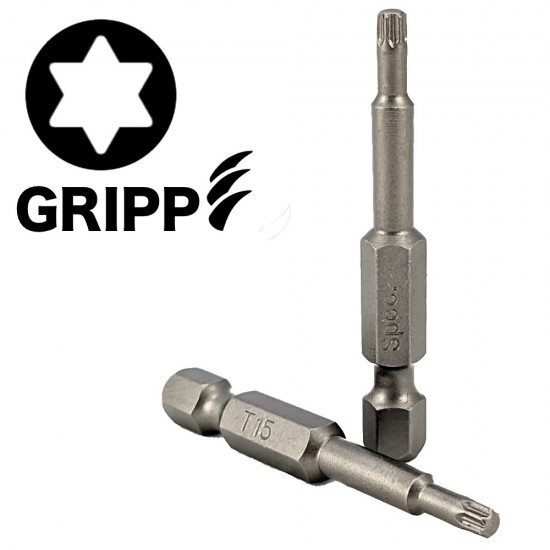 SPECIALIST+ skrūvgrieža uzgalis TORX GRIP T15, 50 mm, 3 gab.