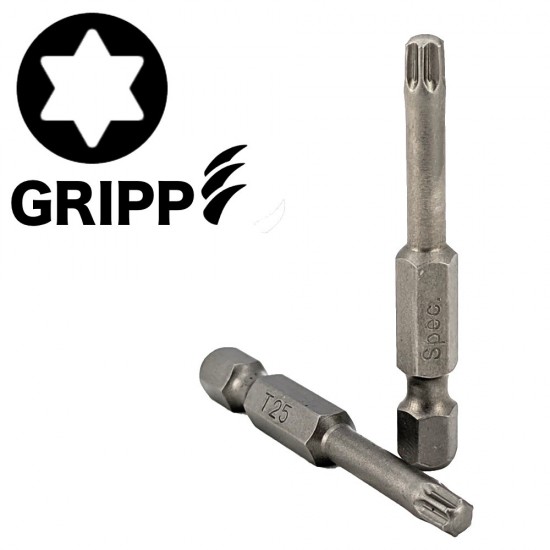 SPECIALIST+ skrūvgrieža uzgalis TORX GRIP T25, 50 mm, 3 gab.