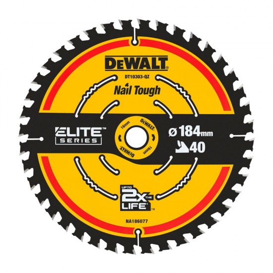 Ripzāģis kokam DeWalt ELITE CSB 184x16mm 40T