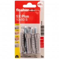 FISCHER paplašināšanas kontaktdakša SX Plus S ar skrūvi, 10x50 mm, 5 gab.