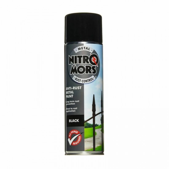 NitroMors antikorozijas krāsa metālam, melna, aerosolā 500ml