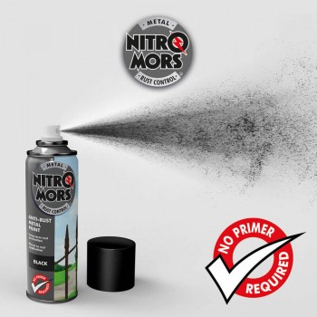 NitroMors antikorozijas krāsa metālam, melna, aerosolā 500ml