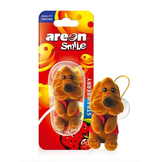 AREON auto gaisa atsvaidzinātājs Smile toy Brown Dog-Strawberry