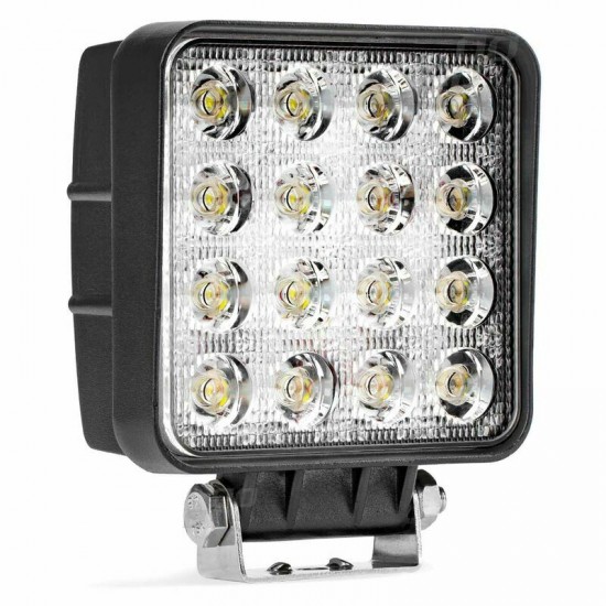 Darba lukturis 16 LED, 4000lm, 9-60V, 48W 108x108x57mm