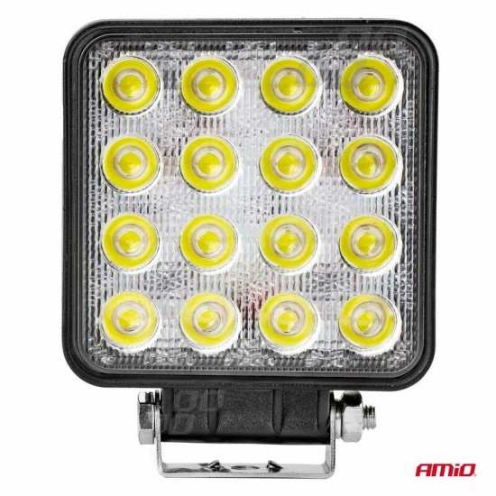 Darba lukturis 16 LED, 4000lm, 9-60V, 48W 108x108x57mm