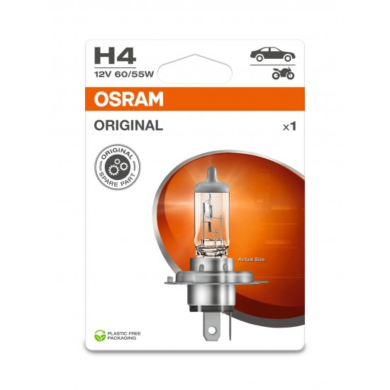 H4 60/55W 12V BLISTER HALOGĒNLAMPA OSRAM