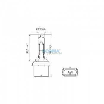 Autolampa 12,8V 50W PG13