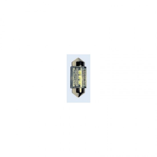 Autospuldzes LED SV8.5, 3 SMD, 41mm, baltas, 2gab