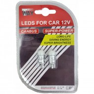 Autolampas LED T10 Canbus, baltas, 2gab