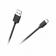 Vads USB A - USB C 1m, melns