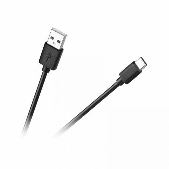 Vads USB A - USB C 1m, melns