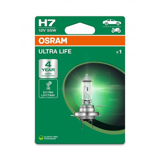 H7 55W 12V BLISTER ULTRALIFE HALOGĒNLAMPA OSRAM