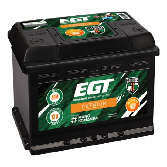 EGT akumulators, 60ah cc(en):630a -/+ 242x175x190mm start-stop function