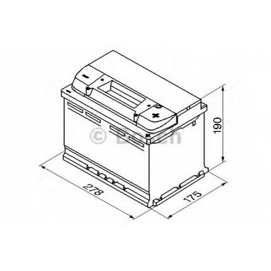 BOSCH startera akumulatoru baterija, bosch, 77ah 780a, 278x175x190