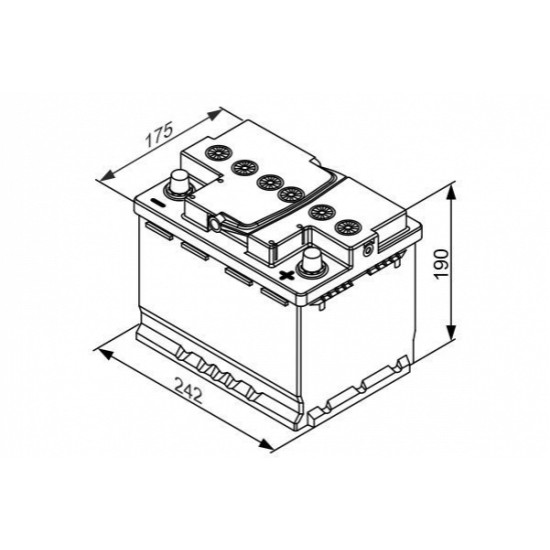 BOSCH startera akumulatoru baterija, bosch, agm, 60ah 680a, 242x175x190