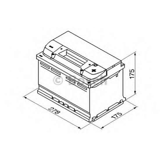 BOSCH startera akumulatoru baterija, bosch, 74ah 750a, 278x175x175