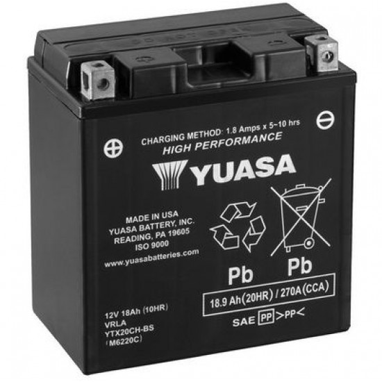 YUASA akumulatoru baterija yuasa, 18.9 ah, 12v, 150x87x161 mm