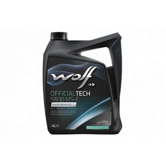 WOLF motoreļļa wolf, 5w30, officialtech ms-f, acea: a1/b1-12, acea: a5/b5-16, api: sl/cf, ford: approval wss-m2c913-c/d, 4l