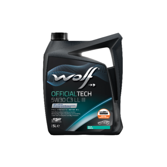 WOLF motoreļļa wolf, officialtech 5w30, ll iii, acea: c2, c3-16, api: sn, bmw: longlife-04, mb: approval 229.51, vw: approval 504 00/507 00, 5l