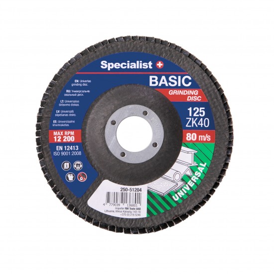 SPECIALIST+ vēdekļveida slīpēšanas disks BASIC ZK40, 125 mm