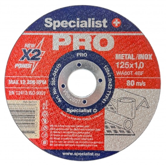 SPECIALIST+ metāla griešanas disks PRO, 125x1x22 mm