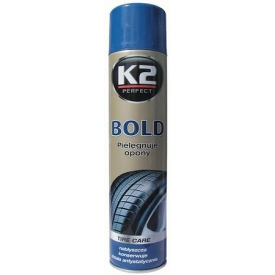 K2 riepu spīdums, k2 bold black shine, 600ml