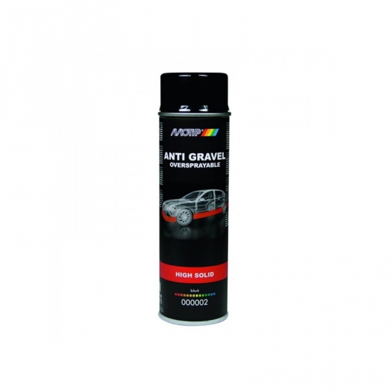 MOTIP akmens šķembu remonta aerosols, motip sprayable stone chip spray black high solid