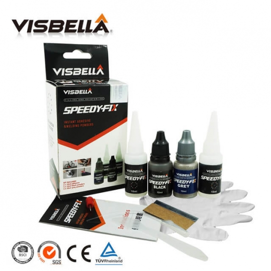 VISBELLA līme, komplekts: pildījums un līme, 20 ml + 20 ml, visbella speedy-fix