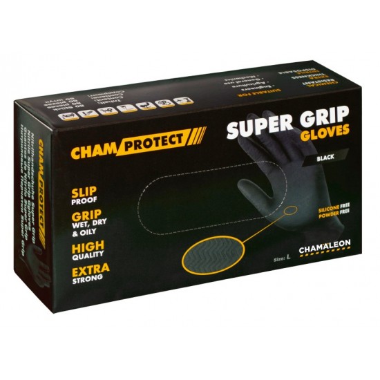 Nitrila cimdi super grip M melni (80gb.)